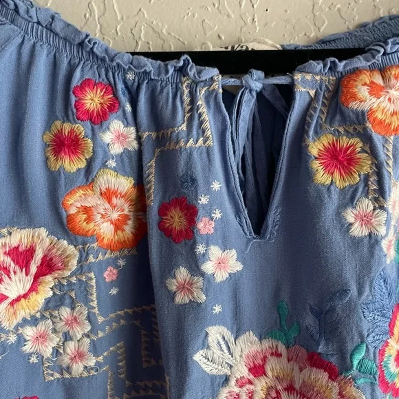 Savanna Jane Blue Embroidery Top - Picture 4 of 7